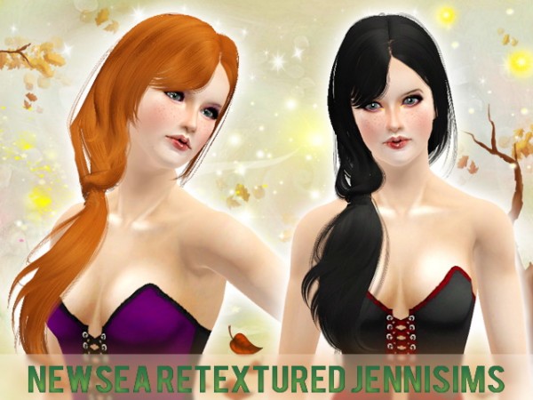 Side wrapped ponytail hairstyle    Newsea Barbra retextured by JenniSims for Sims 3