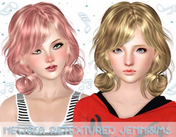 Double wraped pigtail  Newsea Papaya retextured by Jenni Sims for Sims 3
