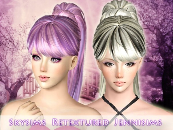 High ponytail with big bangs Skysims 122 retextured by Jenni Sims for Sims 3