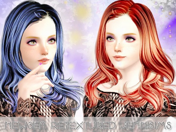 Glossy waves hairstyle   Newsea Hair Passenger retextured by Jenni Sims for Sims 3
