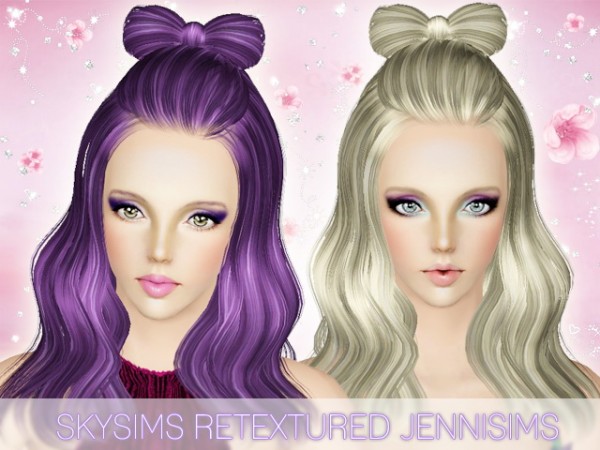 Bow top hairstyle   SkySims Hair 093 retextured by Jenni Sims for Sims 3