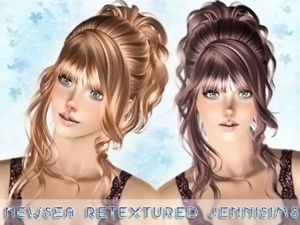 Curly ponytail with ringlets Newsea FerrisWheel Retextured by Jenni Sims for Sims 3