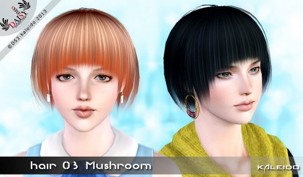 Straight and shiny hairstyle   Hair 03 Mushroom by Daisy Sims3 for Sims 3