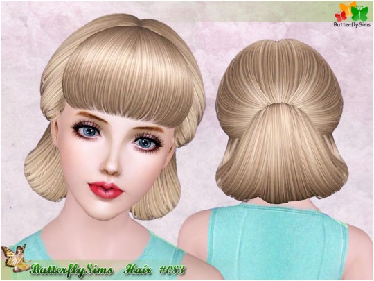 Chignon hairdos 083 by Butterfly - Sims 3 Hairs