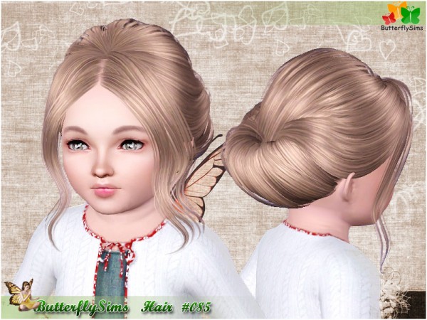Simple chignon hairstyle 085 by Butterfly for Sims 3