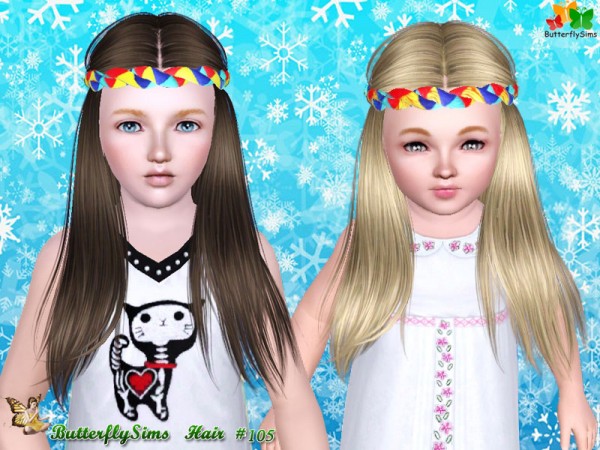 Hippie hairstyle   hair 105 by Butterfly for Sims 3