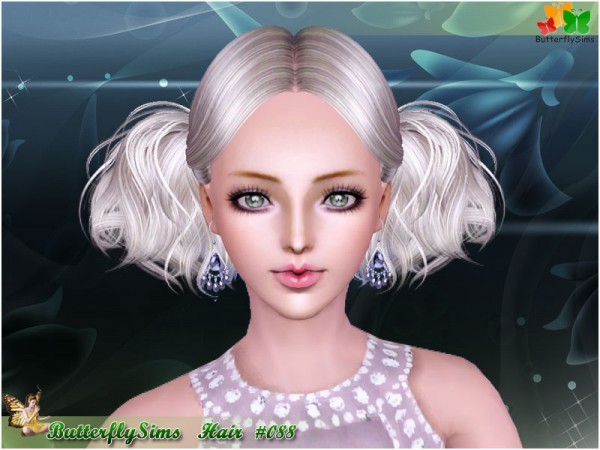 Two messy pigtails 088 by Butterfly for Sims 3