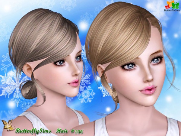 Smooth bun hairstyle   hair 106 by Butterfly for Sims 3
