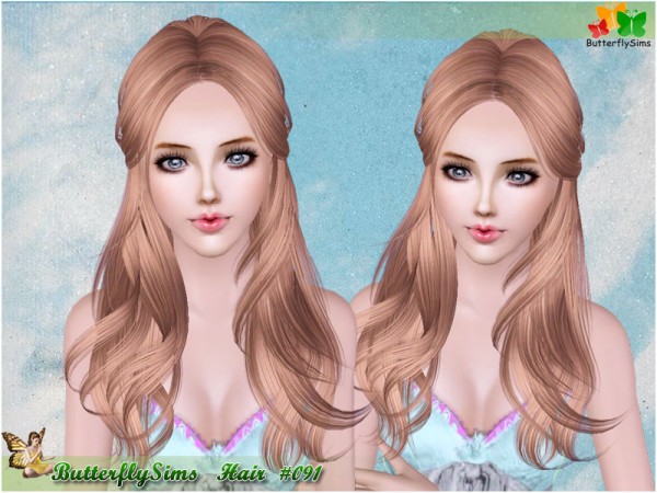 Half up do hairstyle 091 by Butterfly for Sims 3