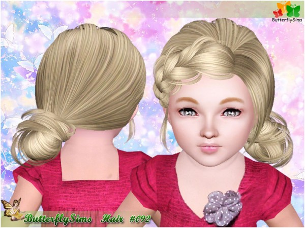 Romance braided hairstyle 092 by Butterfly for Sims 3