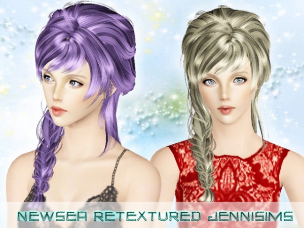Side fishtail with big bangs   Newsea Hair Sophie retextured by JenniSims for Sims 3