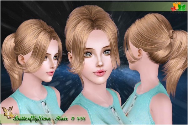 High tail hairstyle 096 by Butterfly for Sims 3