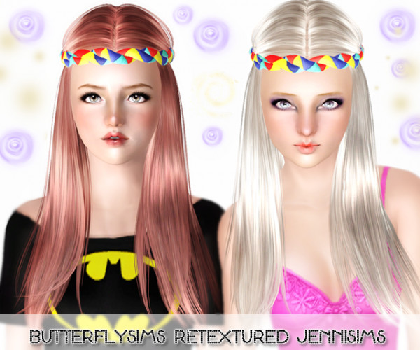 Hippie hairstyle   ButterflySims 105 Hair retextured by Jenni Sims for Sims 3