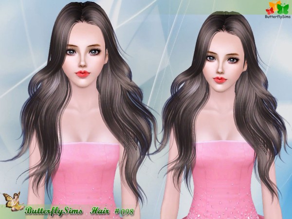 Long layers with a middle part   Hair 098 by Butterfly for Sims 3