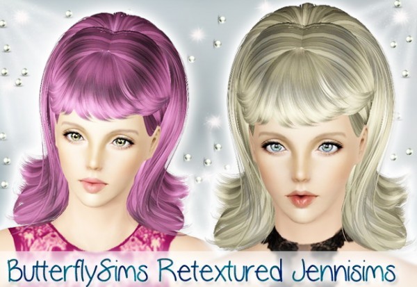 Retro bob hairstyle   ButterflySims Hair 064 Retextured by Jenni Sims for Sims 3