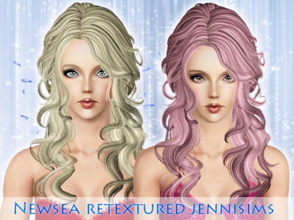Stacks of waves hairstyle   NewSea hair J133 Pepper mint retextured by Jenni Sims  for Sims 3