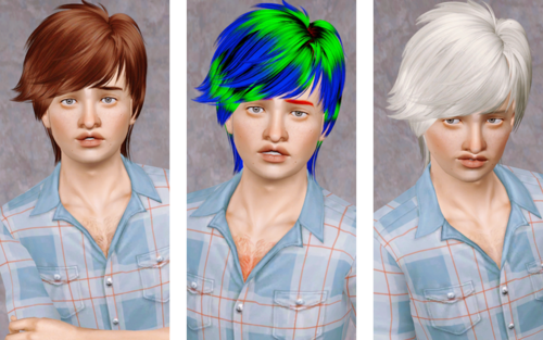 Voluminous hairstyle for boys   Skysims 108 retextured by Beaverhausen for Sims 3