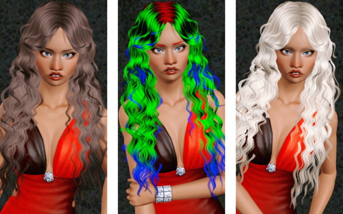Fascintating curly hairstyle   Newsea Nightwish retextured by Beaverhausen for Sims 3