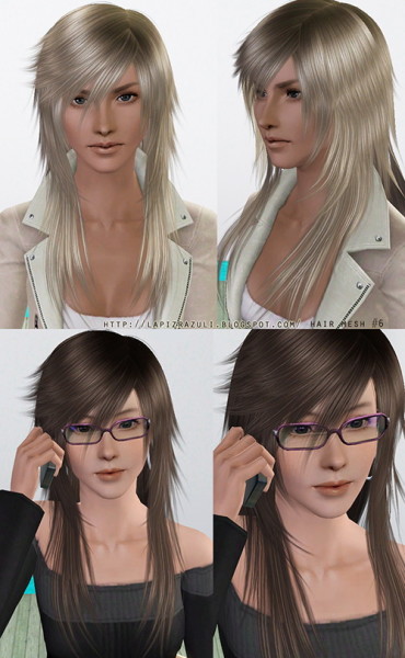 Dimensional scales and fringes hairstyle 6 Sand by Lapiz`s Scrapyard for Sims 3
