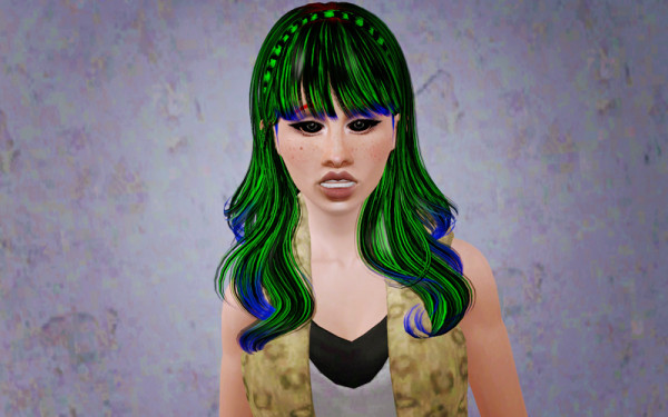 Braided crown with bangs hairstyle   Sky Sims 73 retextured by Beaverhausen for Sims 3
