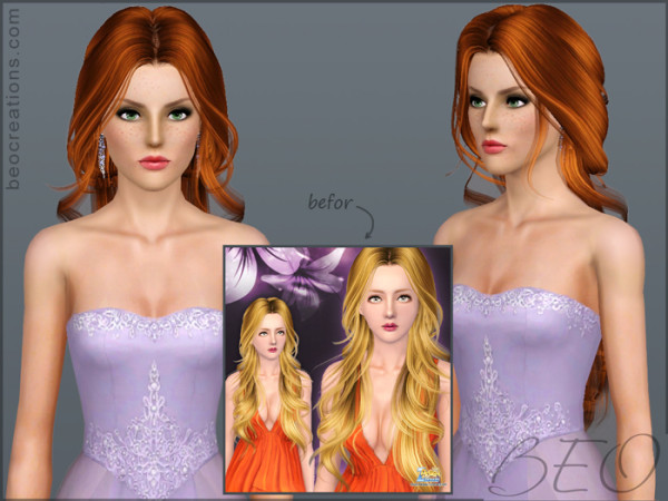 Glamorous long wavy hairstyle   Peggys hair 000070 retextured by BEO for Sims 3