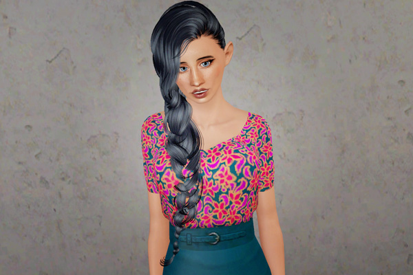 Side fishtail hairstyle   Sky Sims 47 retextured by Beaverhausen for Sims 3