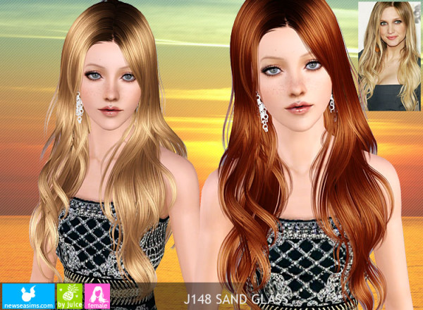 Shiny hairstyle J148 Sand Glass by NewSea for Sims 3