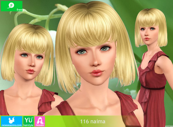Long bob with bangs hairstyle 116 Naima by NewSea for Sims 3