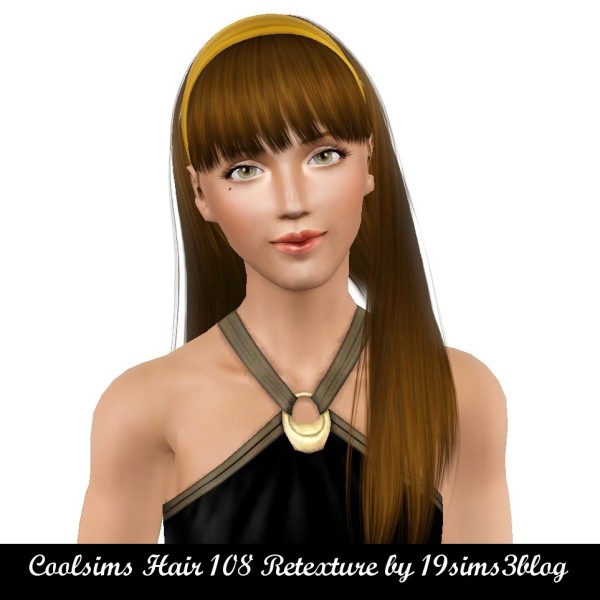 Headband with bangs hairstyle CoolSims 108 retextured by 19 Sims 3 Blog for Sims 3