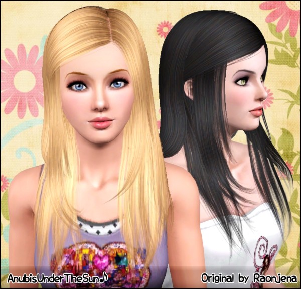 Thin hairstyle Raonjena 029 retextured by Anubis for Sims 3