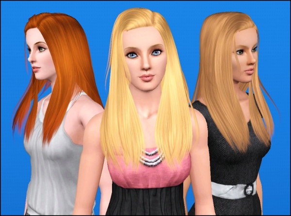 Long and shiny hairstyle   Agustin Natural Pushed Back by Anubis360 at Mod The Sims for Sims 3