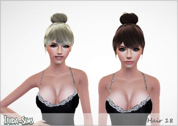 Ballerina bun with bangs   hair 18 by Irida for Sims 3