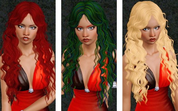 Fascintating curly hairstyle   Newsea Nightwish retextured by Beaverhausen for Sims 3