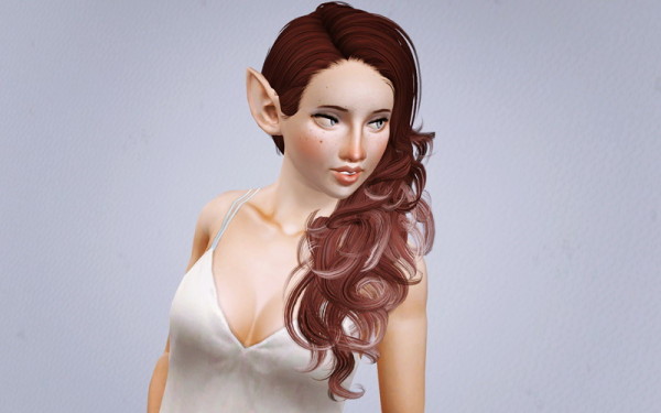 Curly side hairstyle    Newsea retextured by Beaverhausen for Sims 3