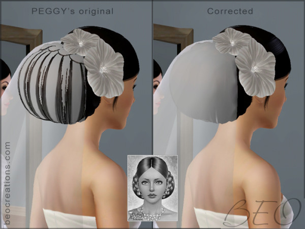 Bridal hairstyle   Peggy 196 retextured by BEO for Sims 3