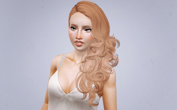 Curly side hairstyle    Newsea retextured by Beaverhausen for Sims 3