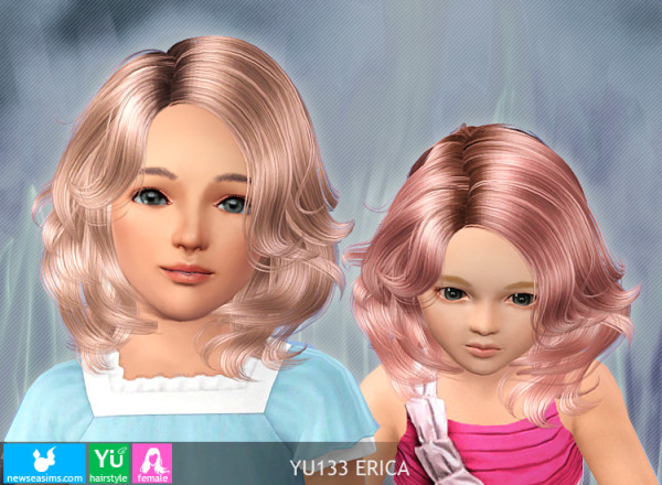 Layers with a deep side part hairstyle YU133 Erica for Sims 3