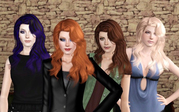 Huge scales hairstyle Cazys Artificial Love retextured by Bring Me Victory for Sims 3