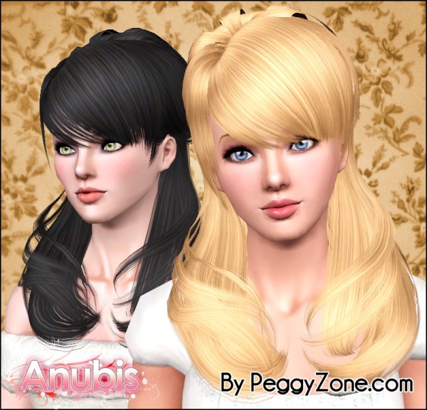 Romantic layering hairstyle Peggy`s 653 retextured by Anubis for Sims 3