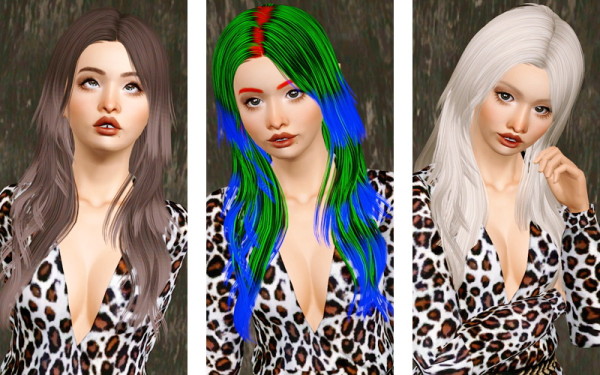 The Middle Part Maiden hairstyle   Newsea’s Sand Glass retextured by Beaverhausen for Sims 3