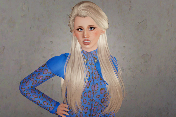 Half up  half down hairstyle   Peggy’s September 2102 retextured by Beaverhausen for Sims 3