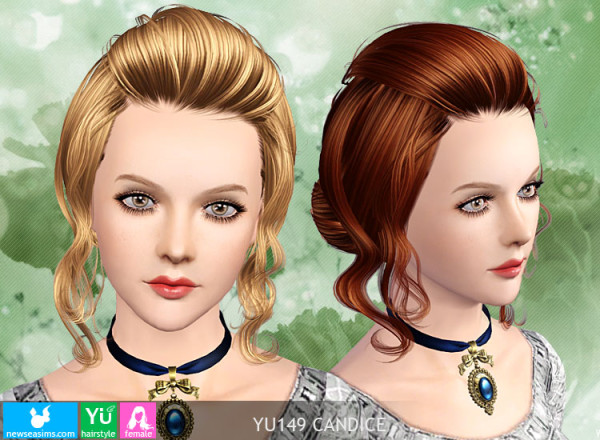 Caught bangs hairstyle YU149 Candice by NewSea  for Sims 3