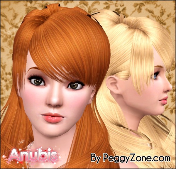 Romantic layering hairstyle Peggy`s 653 retextured by Anubis for Sims 3