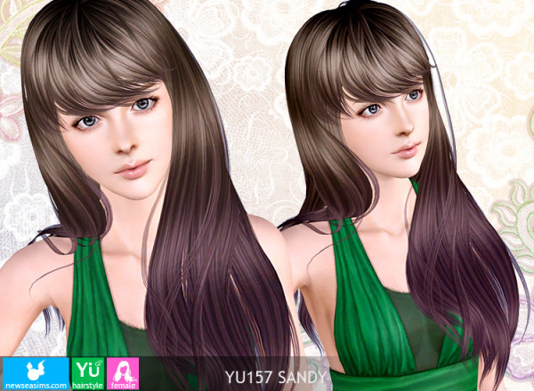 Splendid hairstyle with bangs YU 157 Sandy by NewSea for Sims 3