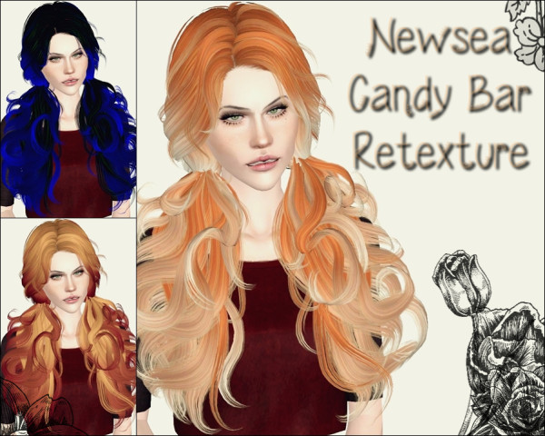 Two dimensional curly hairstyle   Newsea Candy Bar Retextured by Phantasia for Sims 3