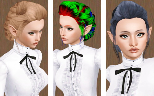 Braided hairstyle retextured by Beaverhausen for Sims 3