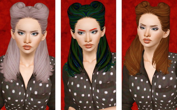 Horny hairstyle  Butterfly 82 retextured by Beaverhausen for Sims 3
