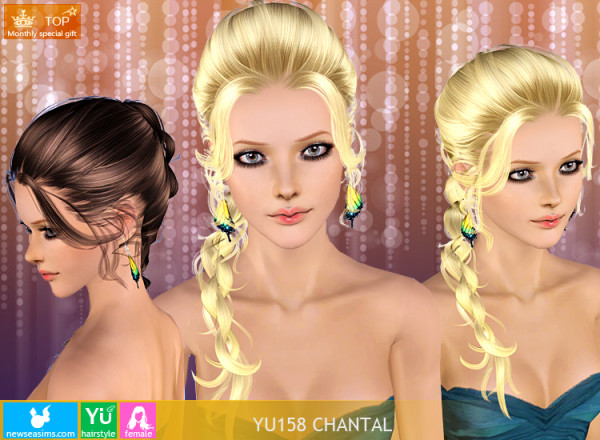 Side braid hairsrtyle YU158 Chantal by NewSea for Sims 3