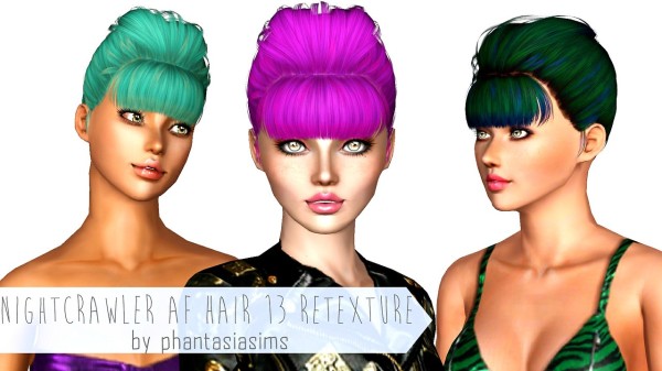 Stylish hairstyle Nightcrawler 13 Retexture by Phantasia  for Sims 3