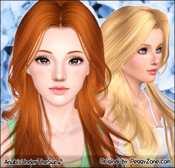 Middle parth Peggy`s hairstyle retextured by Anubis for Sims 3